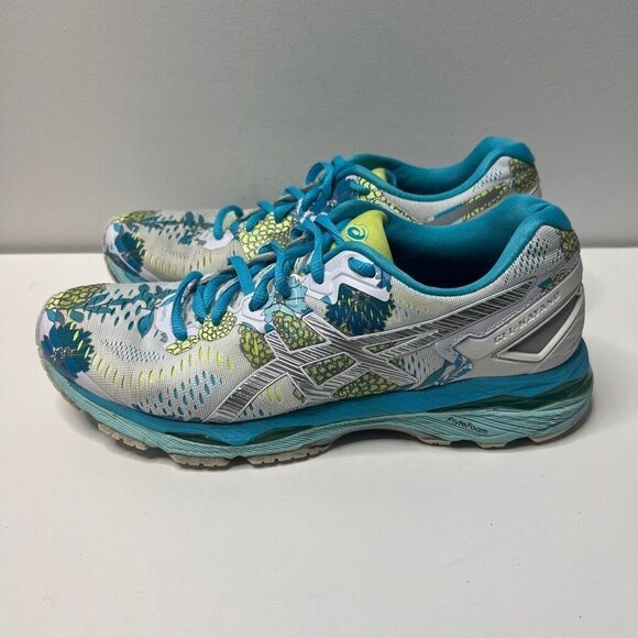 Asics Gel-Kayano 27 Sneakers Shoes Womens Size 9 White Blue Floral Flyte Foam - Picture 5 of 10